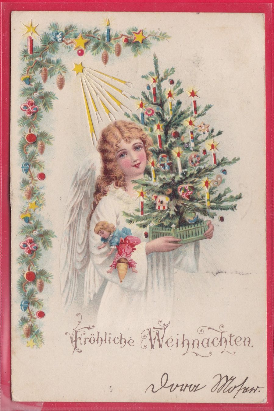 Cartoline postali: FRÖHLICHE WEIHNACHTEN, 24.12.1902 – Usato da Oberrieden venduto da Gebirgsstelze