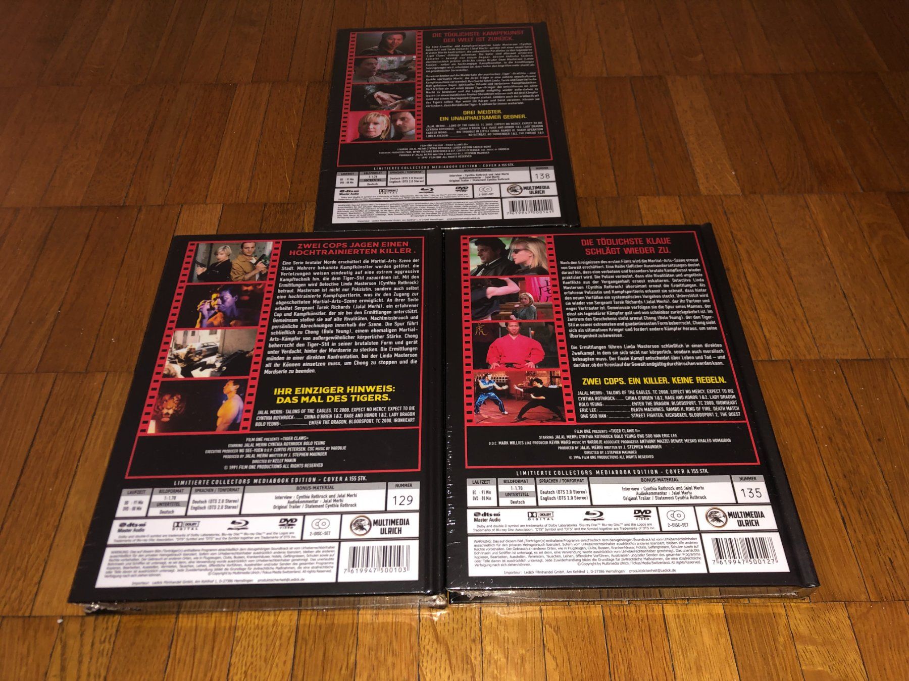 Tutti i DVDs: Tigerkralle 1,2 & 3 - 3MEDIABOOKS - A - UNCUT – Nuovo e nell'imballaggio originale da Basel venduto da havsok 1