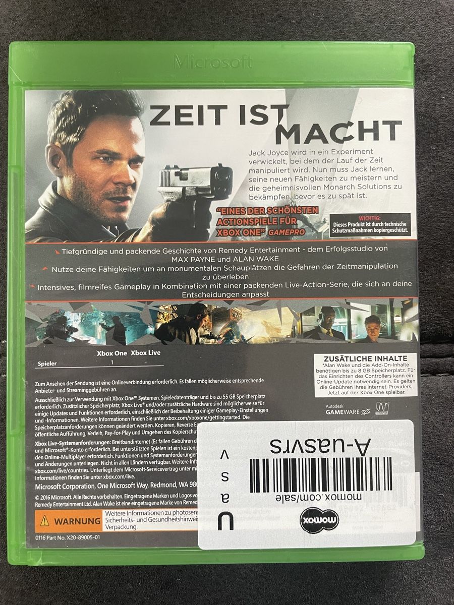 Giochi: Quantum Break Xbox One Spiel guter Zustand – Usato da Leissigen venduto da danyrichjr 1