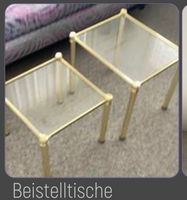 Beistelltische Set goldfarben mit Glasplatte gebraucht