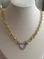 Luxus Elegante Edelsthal Kette Farbe : Gold/ Silber Zirkonia
