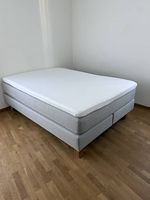graues Boxspringbett 140x200 cm
