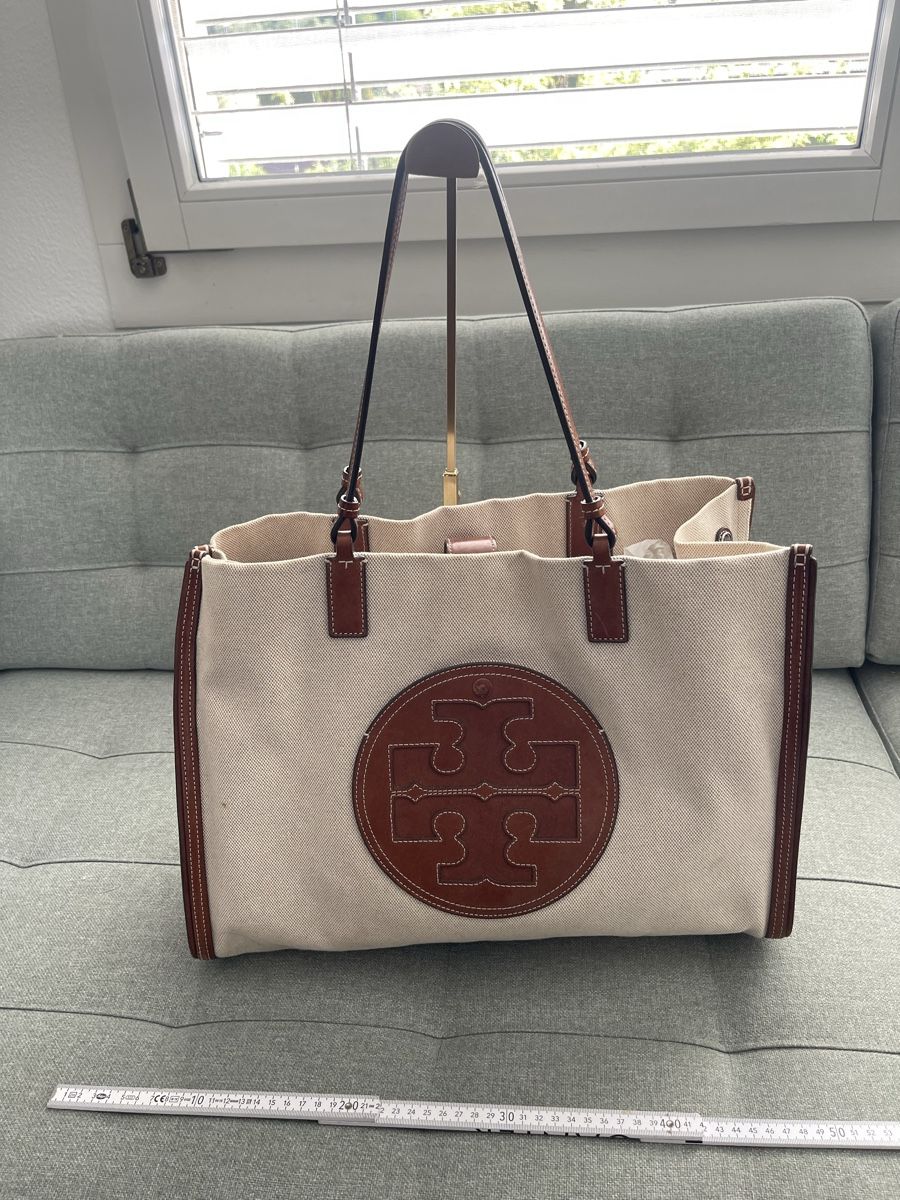 Tory Burch Taschen für Damen: Tory Burch Tasche Canvas Leder Beige – Gebraucht aus Cham von pri_9ktk