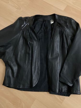 Schwarze Vintage Lederjacke Isadora