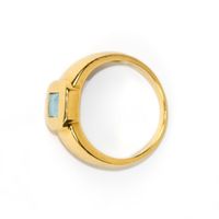 Vintage-Ring aus 18-karätigem Gold und blauem Topas