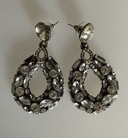 Elegante Vintage 70/80 Jahre Ohrringe mit Strass
