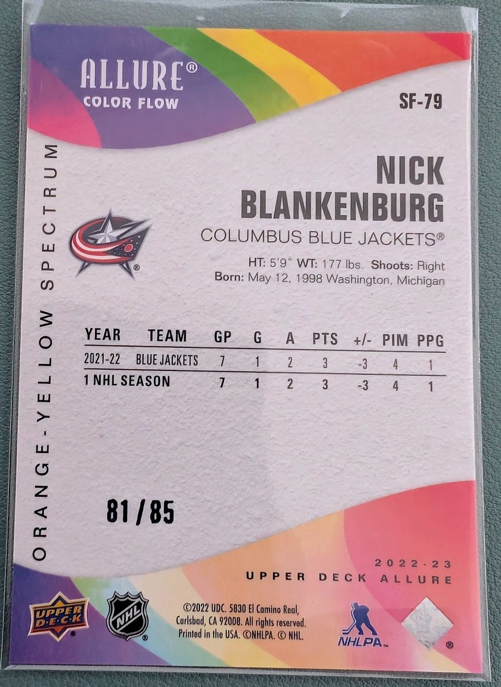 NHL Carte collezionabili: Nick Blankenburg Color Flow Spectrum /85/ UpperDeck Allure – Nuovo (secondo la descrizione) da Zürich venduto da Milk-and-Chicken 1