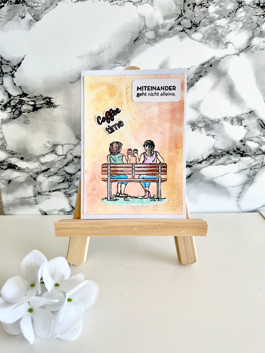 Cartoline: Handgemachte Karte Freundschaft "Coffee time" – Nuovo e nell'imballaggio originale da Hitzkirch venduto da cindys_handwerk
