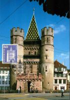 1998, Maximumkarte Spalentor mit passendem Stempel ,