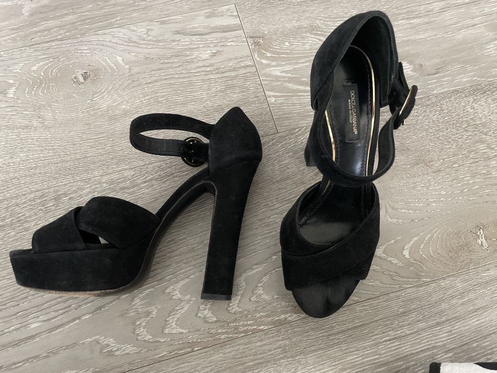 Chaussures DOLCE & GABBANA - Talons Aiguilles En Daim Rouge - Pointure 37 FR - Occasion - Hauteur 5-7,5 Cm