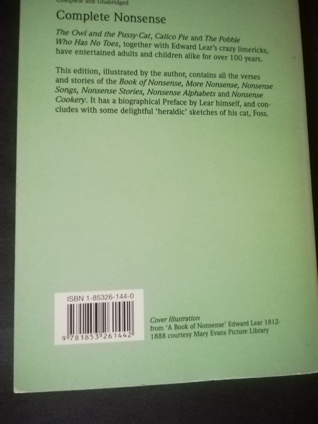 Bücher: Edward Lear: Complete Nonsense (anglais) – Gebraucht aus Commugny von Juliemimi 1