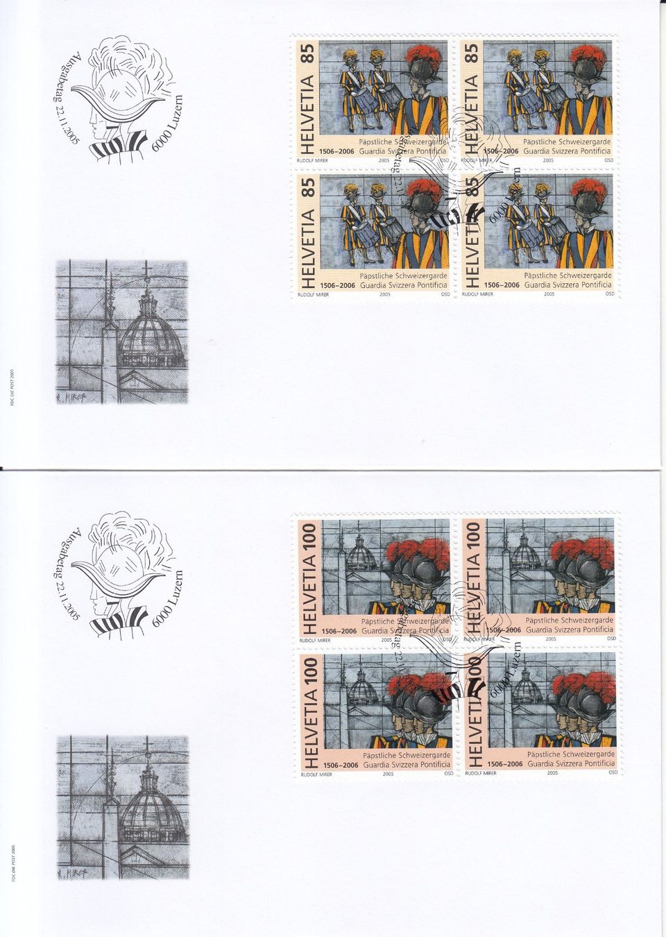 Alle Briefmarken: SBK 1183 - 1184 im 4er-Block FDC – Gebraucht aus Bürglen TG von StampGraf