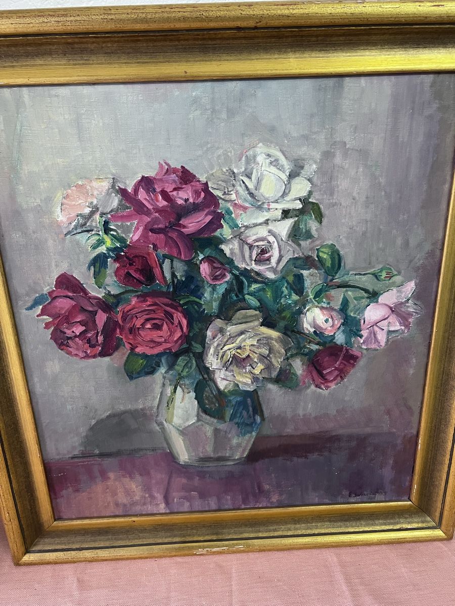 Gemälde: Ölgemälde Blumenstrauss E. Schmidt 1955 (13) – Gebraucht aus Glattfelden von brockischweiz 5