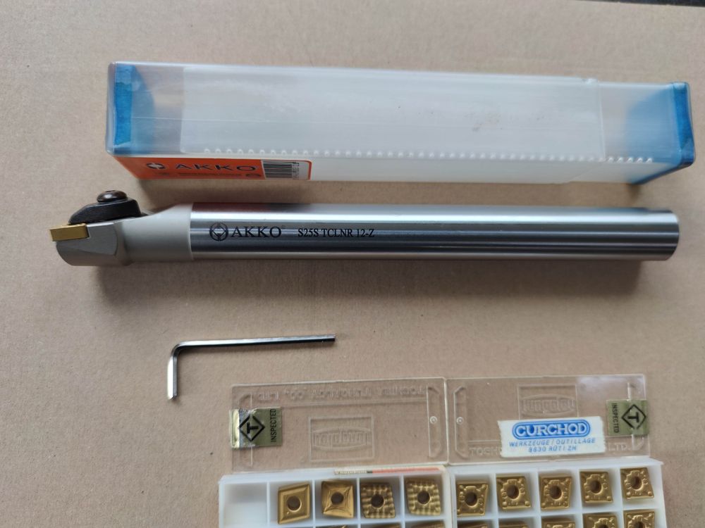 2 Stk. Metalldreh-Werkzeughalter + Bohrstangen-Set S10X-SCACR06/S10X-SCMCN06 + 10 CCMT060204 Hartmetall-Einsätze – Für Bagger & Bohrmaschinen