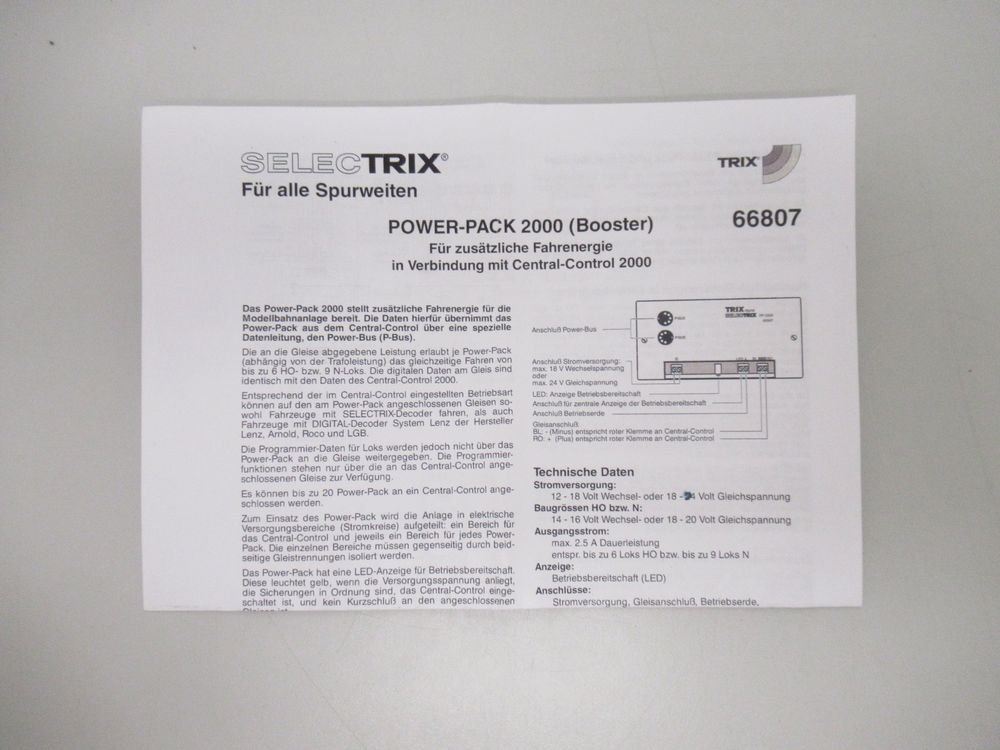 Trix 66807 Selectrix Powerpack (Booster) für Spur Z, TT, N (Gebraucht ...