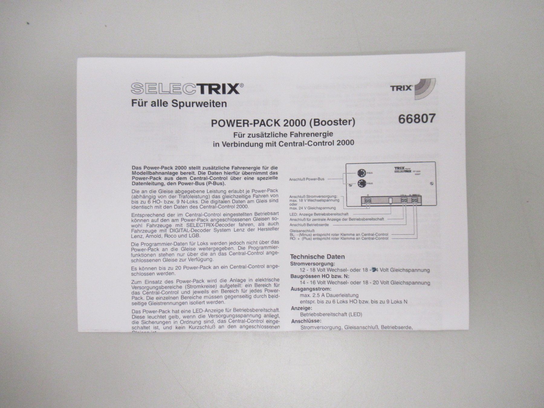 Trix 66807 Selectrix Powerpack (Booster) für Spur Z, TT, N (Gebraucht ...