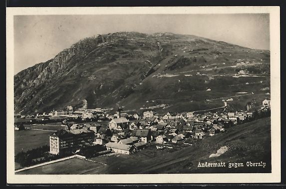 Cartoline postali: AK Andermatt, Ortsansicht gegen Oberalp – Usato da Berlin venduto da bartko-reher