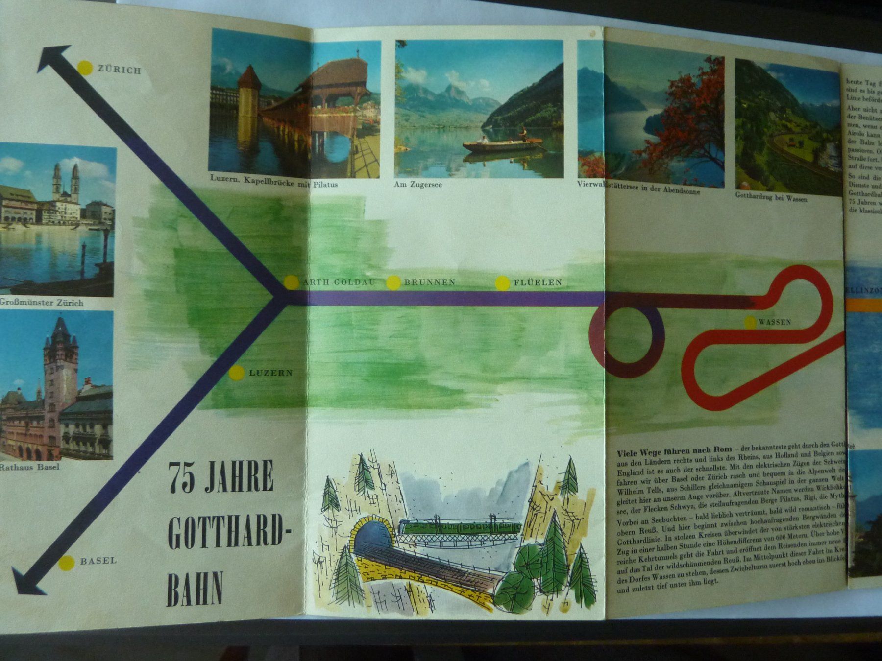 Libri: GOTTHARDBAHNLINIE DER SCHWEIZERISCHEN BUNDESBAHNEN 1957 – Usato da Zürich venduto da Rrehsuah 3