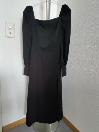Lichi Gothic- Kleid mit Karree- Ausschnitt schwarz Gr. S NEU