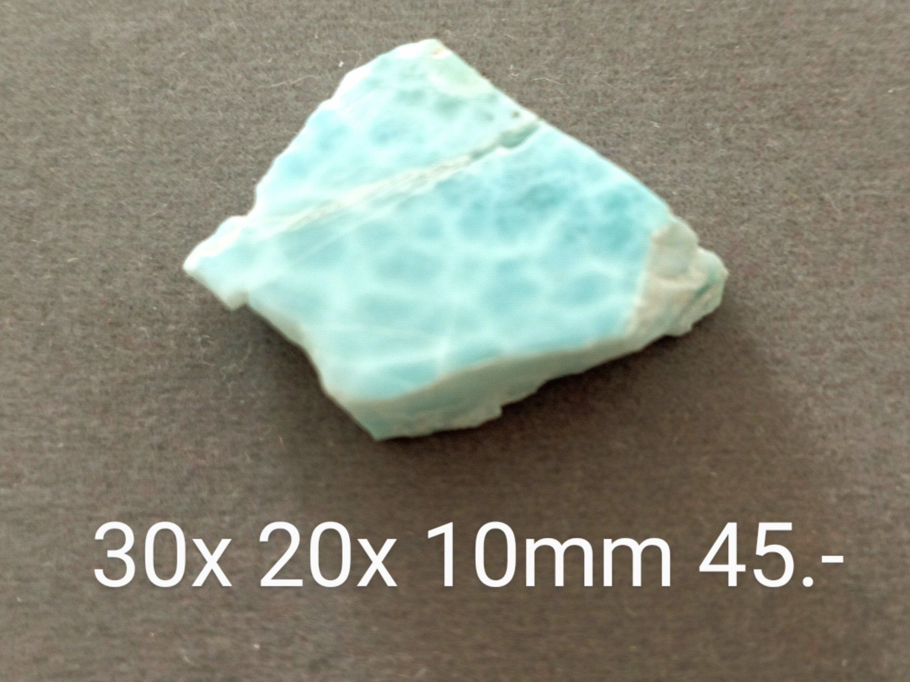 Edelsteine: Schöner LARIMAR 30x20x10 mm – Neu (gemäss Beschreibung) aus St. Gallen von nataraj