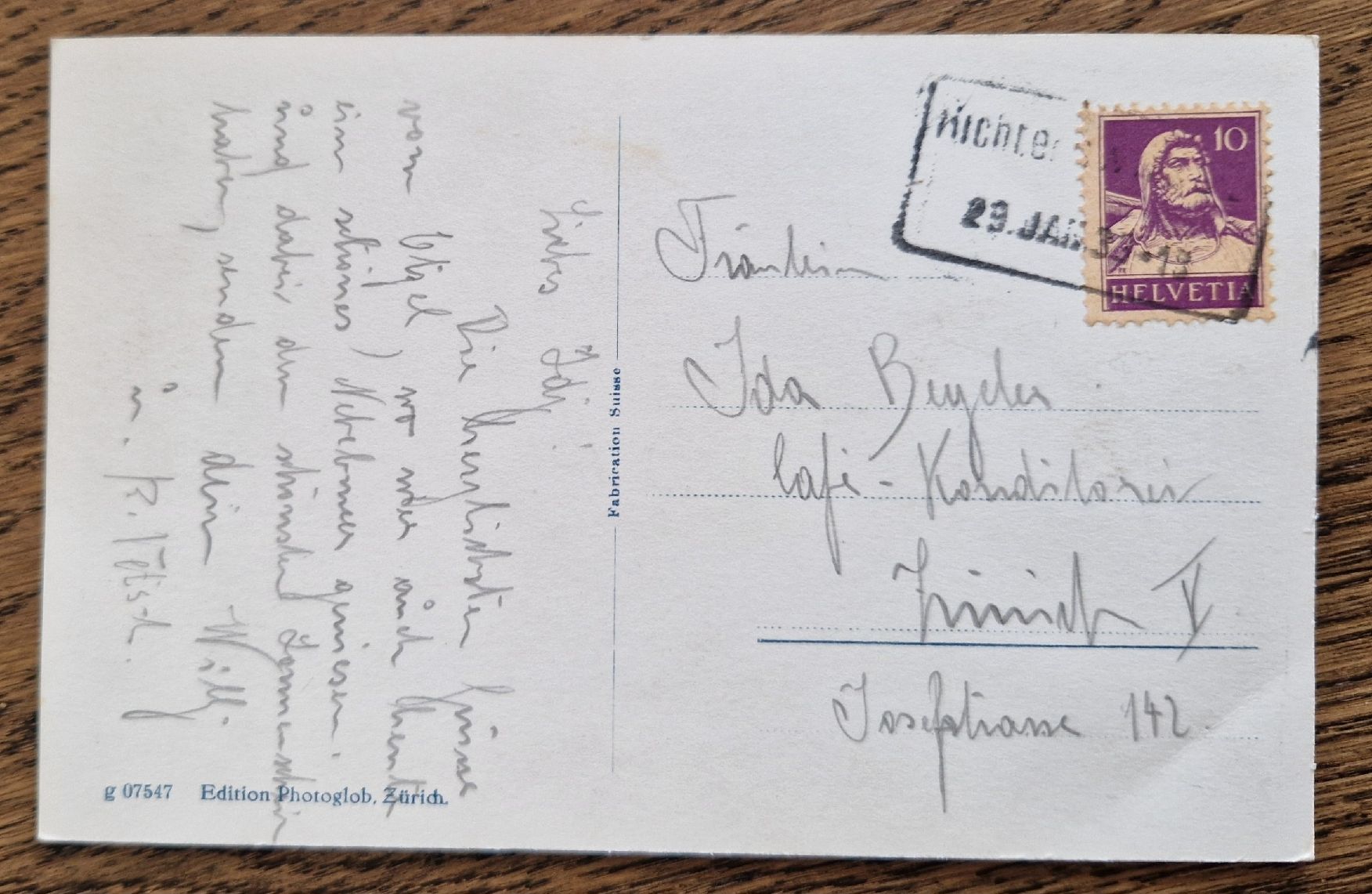 Cartoline postali: Etzel-Kulm 1933, spez. Stempel Richterswil – Usato da Ebikon venduto da Donar50 1