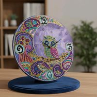 Horloge en diamond painting partiel 35 cm de diamètre