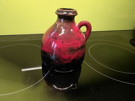 Keramik-Krug / Vase, rot-schwarz, Handarbeit, Zolliker