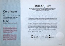UNILAC, Inc., Panama - 1981