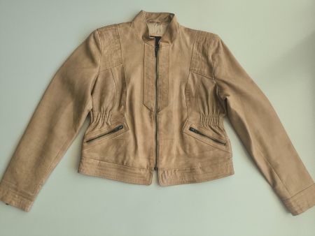 Echtleder beige Jacke mittel