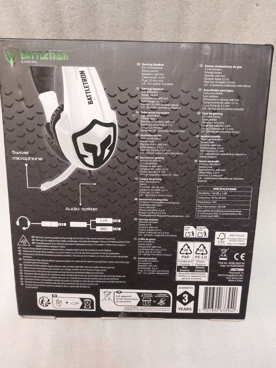 Cuffie: Battletron Gaming Headset with built-in microphone. – Nuovo e nell'imballaggio originale da Pambio Noranco venduto da Pol69 3