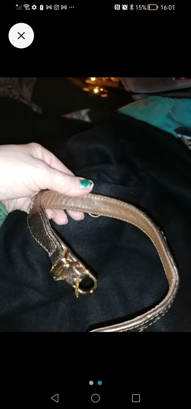 Leine & Halsband: 2 stk. Hundehalsbänder  Leder shimmer  und eins Schwarz – Gebraucht aus Birrwil von inf_2qrx 1