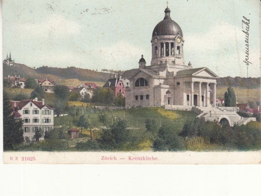 Cartoline postali: Zürich Kreuzkirche 1905 – Usato da Bürglen TG venduto da StampGraf