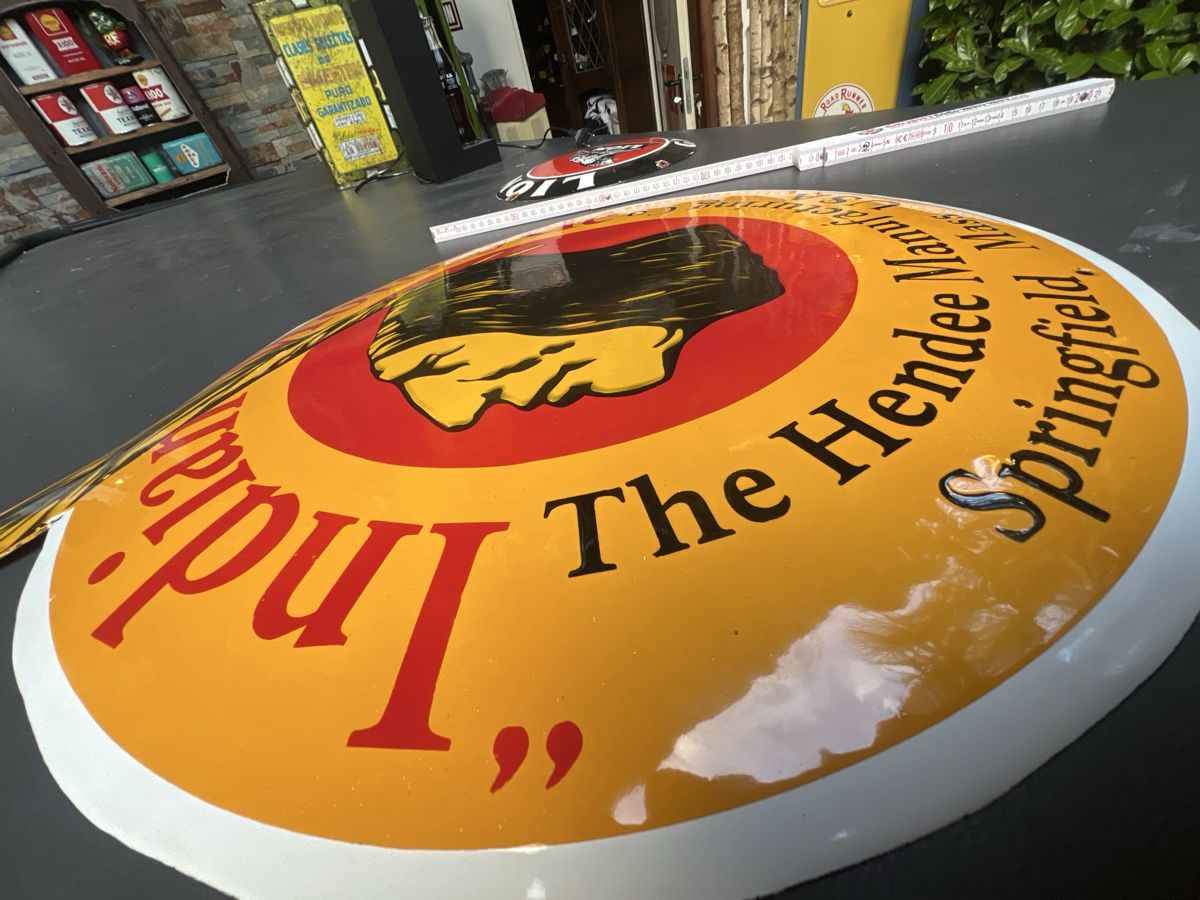 Insegne: Email Blechschild Indian Motorcycle Springfield Mass USA 48c – Usato da Mellingen venduto da Oelquelle 2