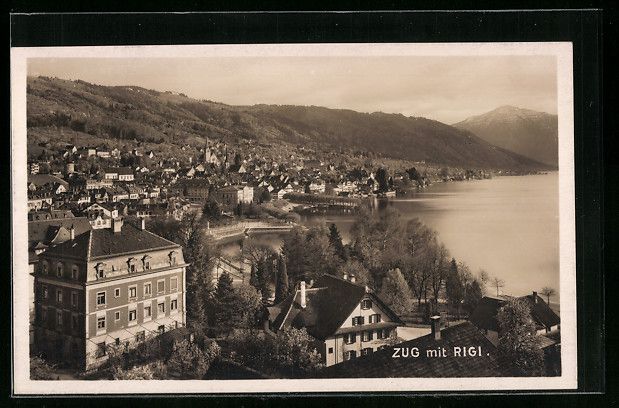 Cartoline postali: AK Zug, Teilansicht mit Rigi – Usato da Berlin venduto da bartko-reher