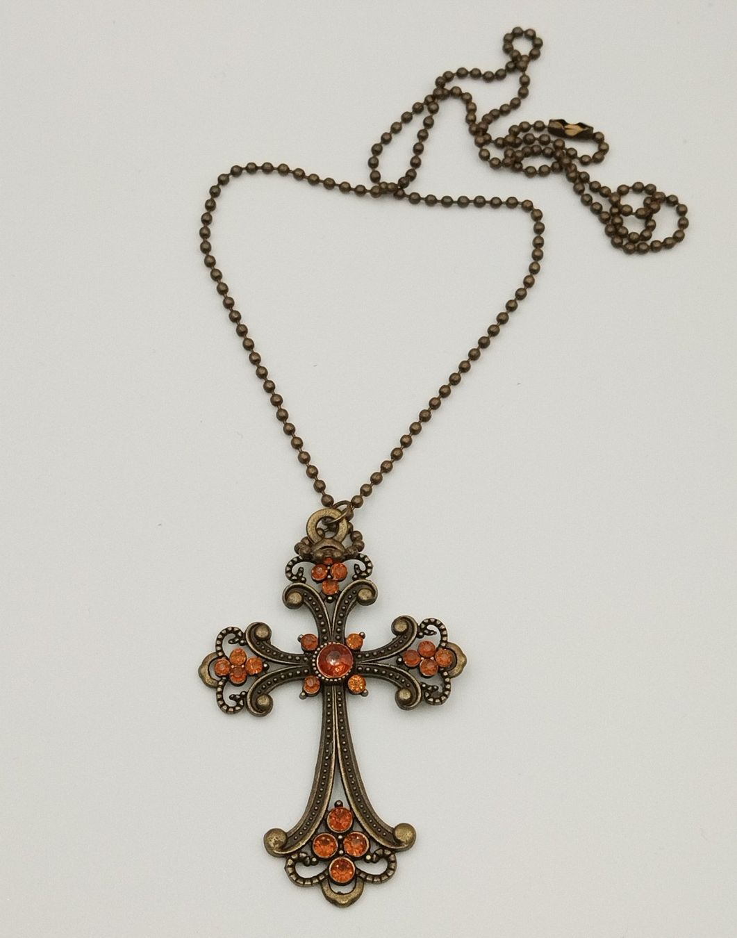 Catenine: Modeschmuck Kreuz Anhängerkette bronzefarbig – Nuovo (secondo la descrizione) da Luzern venduto da -gwunderchischtli- 1