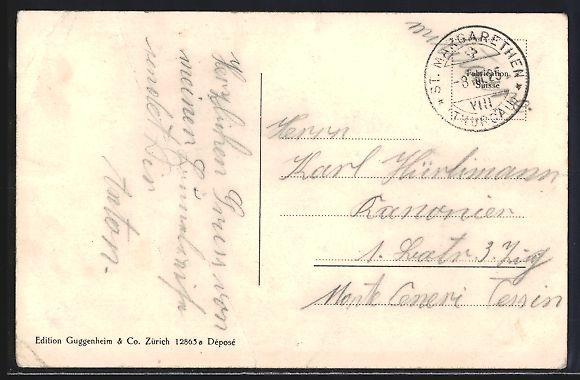 Cartoline postali: Fischingen, Kirche und Waisenanstalt Ida – Usato da Berlin venduto da bartko-reher 1