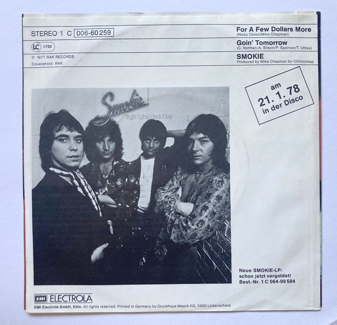 Dischi in vinile: SMOKIE - FOR A FEW DOLLARS MORE – Usato da Bottens venduto da hotter-than-hell 1