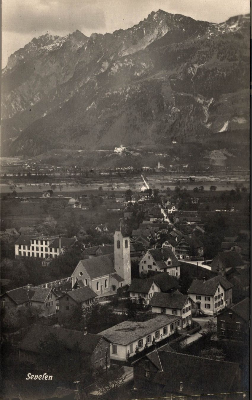 Ansichtskarten: Sevelen. Kirche – Gebraucht aus Bronschhofen von Astore