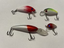 4 Barsch Kunstköder Wobbler fischen angeln fischerei