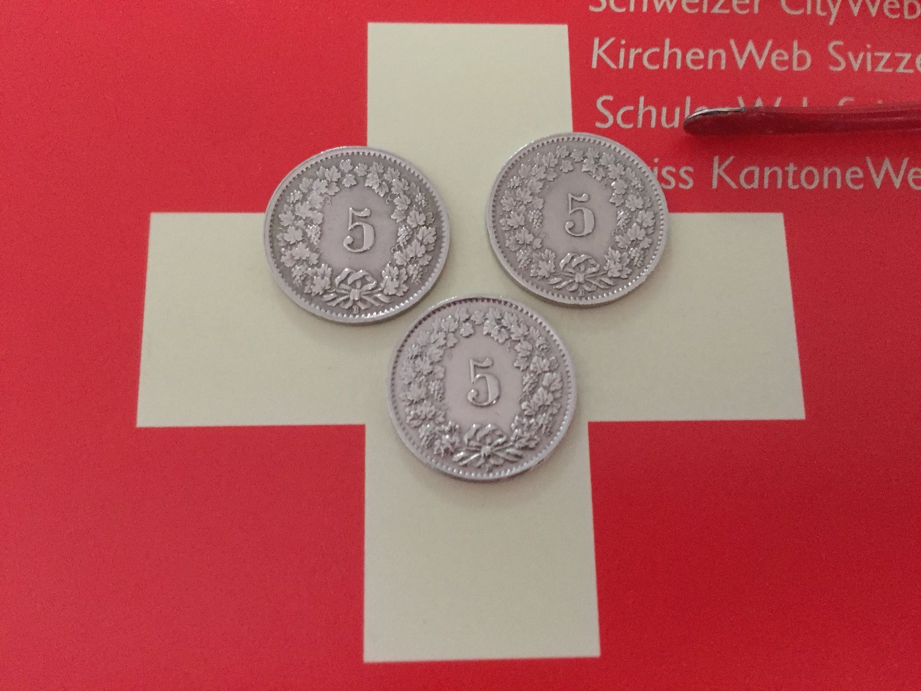 Tutti le monete: 5 Rappen - TRIO 1953 vz – Usato da Elsau venduto da herbybay 2