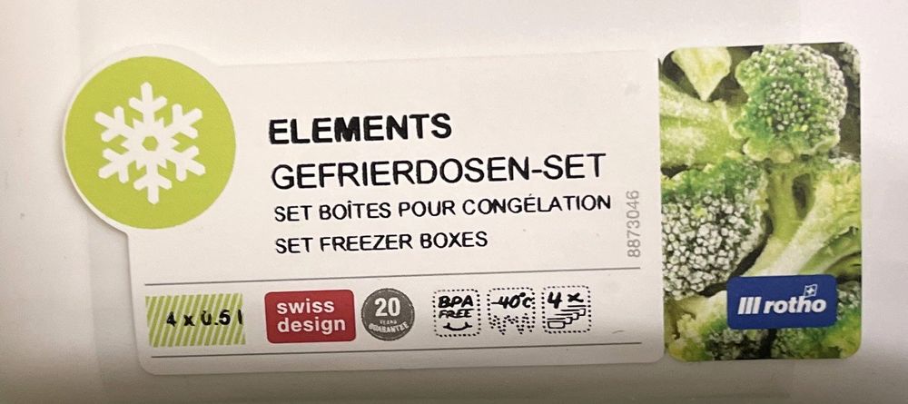 2 x Gefrierdose-Set (8 Stück) 0.5L Elements - ROTHO (Neu und ...