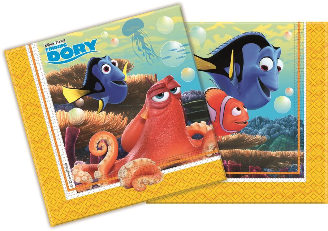 Tovaglioli: Nemo + Dory / Servietten 33cm / 20Stk. – Nuovo e nell'imballaggio originale da Wetzikon ZH venduto da partyonlineshop