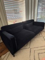 Sofa Velour Lux 3-Sitzer, Samt navy dunkelblau, 220 cm