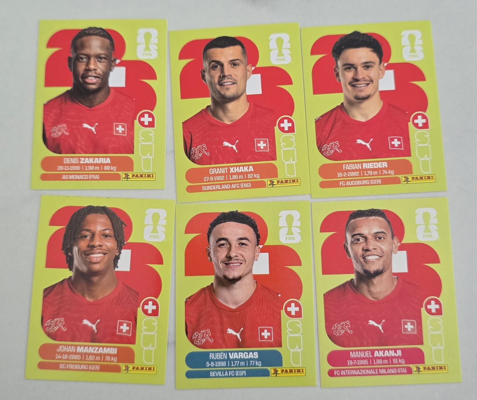 Panini Carte collezionabili: Lot de 6 stickers SUISSE – Nuovo (secondo la descrizione) da Yverdon-les-Bains venduto da maleckyFCB
