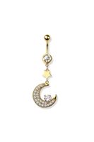 Bauchnabelpiercing mit Stern und Mond‪