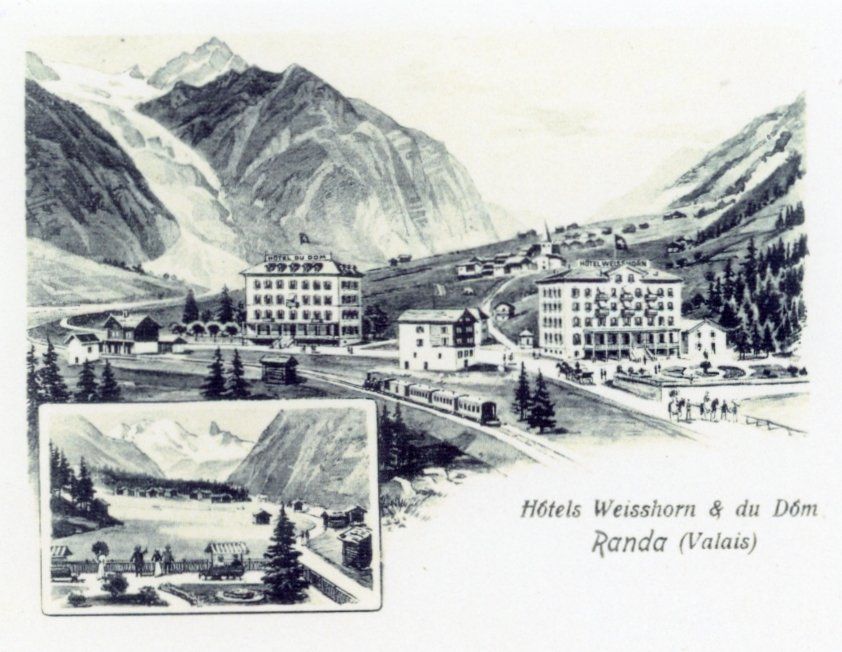 Cartoline postali: Randa   VS  mit Hotels WEISSHORN & du DOM – Usato da Brig venduto da Valcards54