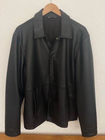 Zara Kunst Leder Jacke Hemd Jacke Grösse 44 XL