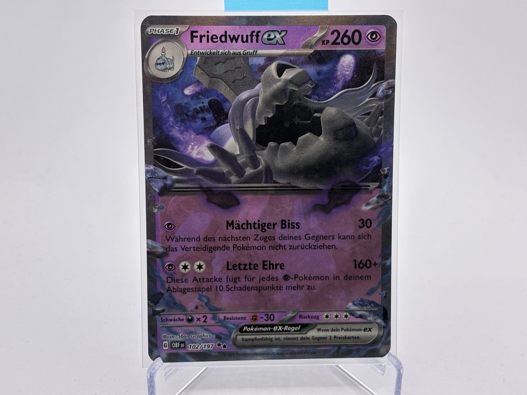 Pokémon Carte collezionabili: Obsidianflammen - Friedwuff ex  (OBF 102) - DE – Nuovo (secondo la descrizione) da Allschwil venduto da Bullach