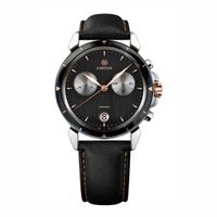 🇨🇭 Herrenuhr ®JOWISSA Chronograph Schwarz Leder NEU