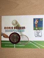 Boris Becker Briefmarke und Sondermünze Andorra Set 1987
